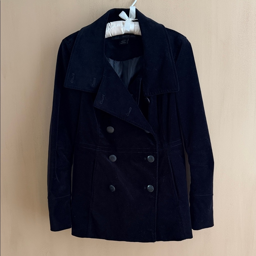 Calvin Klein Jeans Black Double-Breasted Peacoat